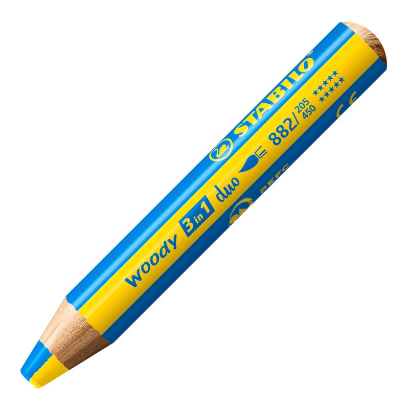 STABILO Multi-Talented Pencil woody 3 in 1 duo - Pack of 10 - Assorted Colors with Sharpener - Image 2