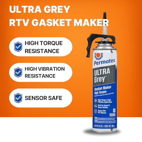Permatex بيرماتكس 85084 ألترا جراي سيليكون لصنع حشوات صلبة عالية العزم، آمن للمستشعر وغير تآكلي، للتطبيقات المقاومة للعزم العالي والاهتزاز، 9.5 أونصة - Image 3