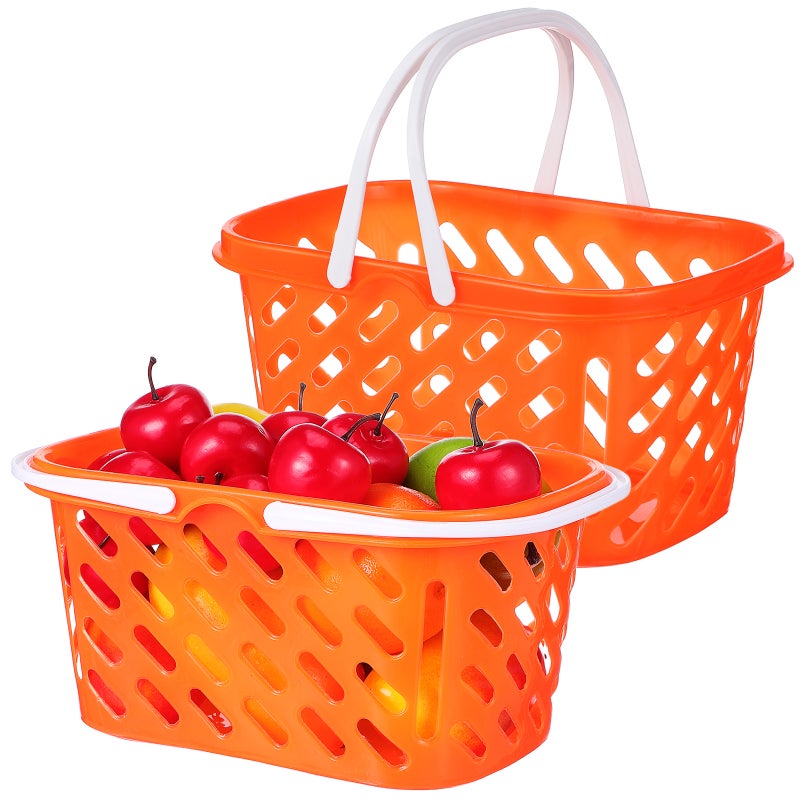 2pcs Portable Grocery Baskets Shopping Basket with Handle Toys Storage Baskets - Image 5