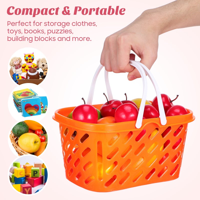 2pcs Portable Grocery Baskets Shopping Basket with Handle Toys Storage Baskets - Image 4