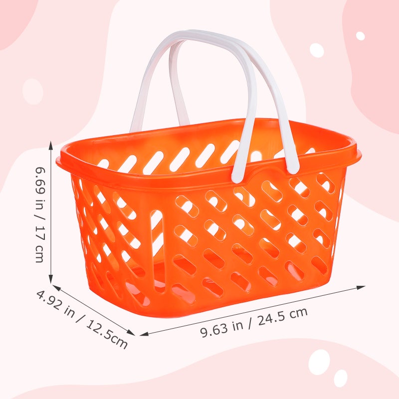 2pcs Portable Grocery Baskets Shopping Basket with Handle Toys Storage Baskets - Image 2