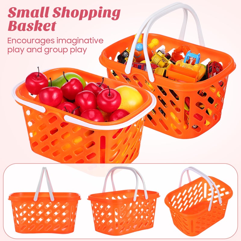 2pcs Portable Grocery Baskets Shopping Basket with Handle Toys Storage Baskets - Image 3