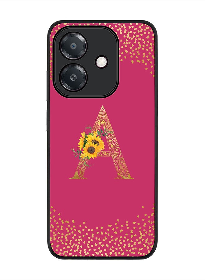 Stylizedd For Oppo A5i Case,Slim fit Camera Protection, Shockproof Thin Phone cover  - Custom Floral Monogram - A ( Deep Pink )