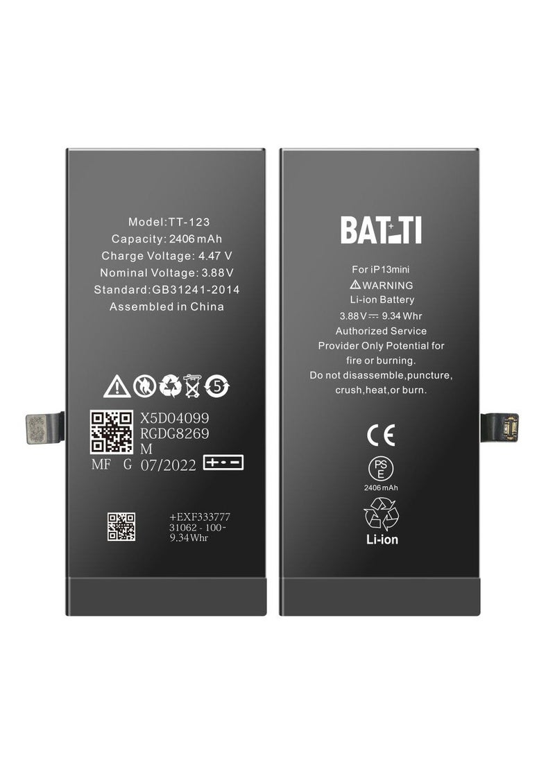 BATTI - Replacement Battery For Apple iPhone 13 Mini Black - Image 1