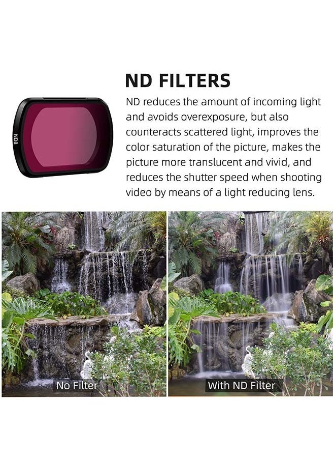 Generic - Pocket 3 ND Filters Set, 6 Pack - CPL ND4 ND8 ND16 ND32 ND64 Lens Filter for DJI Osmo Pocket 3 Creator Combo Camera Accessories - Can be Stacked - Image 1