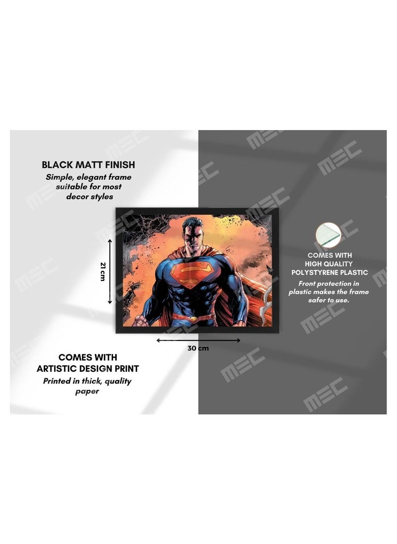 MEC - Superman Design Poster Frame 21x30 Cm - Image 1