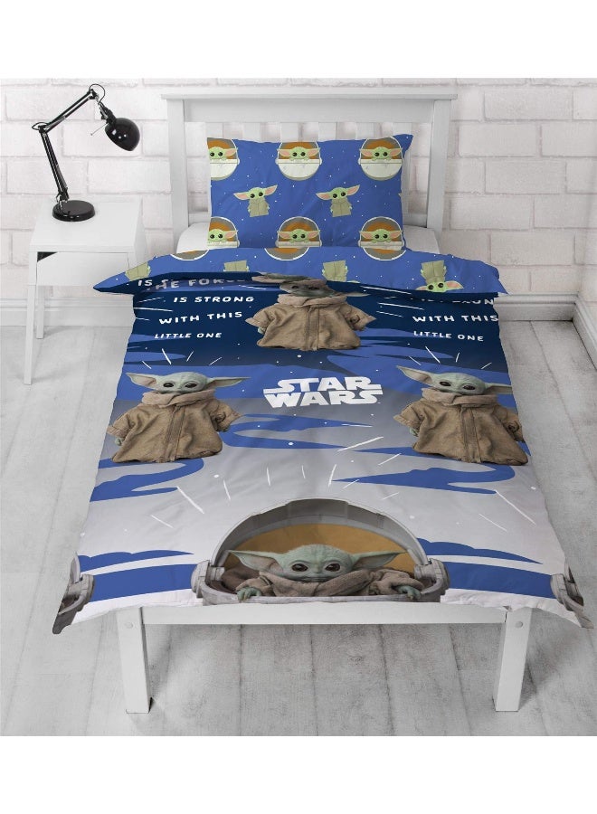 STAR WARS Baby Yoda Single Duvet Cover  Star Wars Mandalorian Night Duvet  Officially Licensed Microfibre Reversible Two Sided Design - Image 2