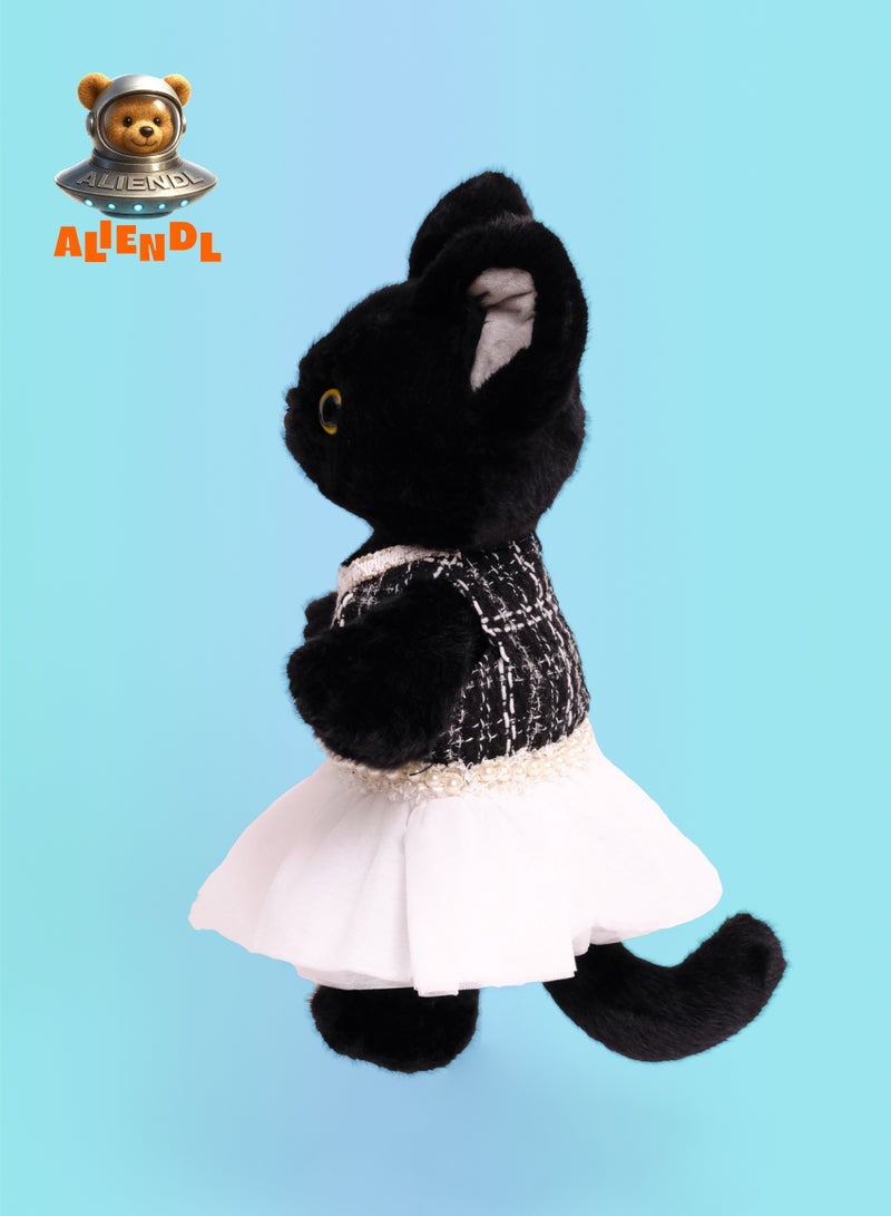 ALIENDL Mystic Cat – Plush Cat Stuffed Animal Toy for Baby Kids, Soft Cute Black Cat Dress Doll Gift Set with Removable Clothes & Pouch, Lovely Gift for Kids, Girls & Friends - Image 3