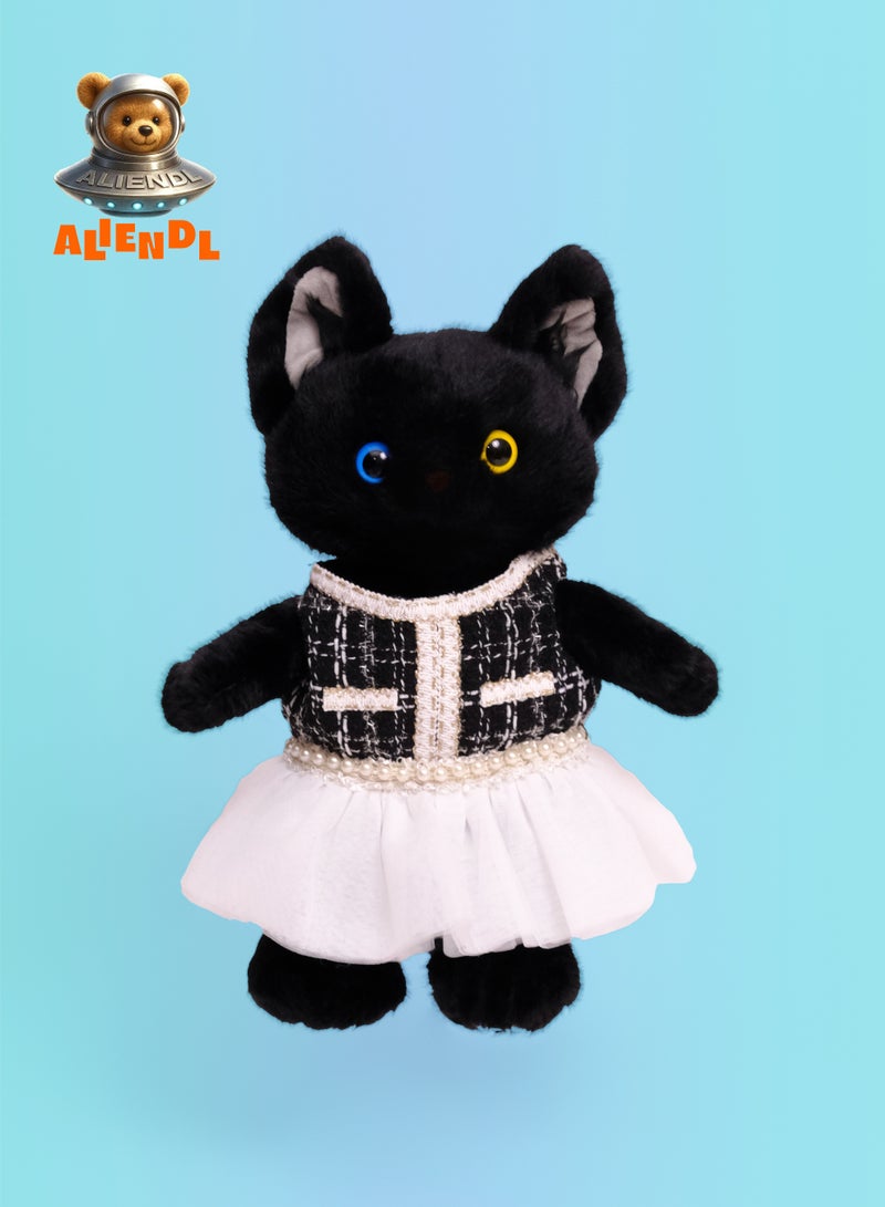 ALIENDL Mystic Cat – Plush Cat Stuffed Animal Toy for Baby Kids, Soft Cute Black Cat Dress Doll Gift Set with Removable Clothes & Pouch, Lovely Gift for Kids, Girls & Friends - Image 2
