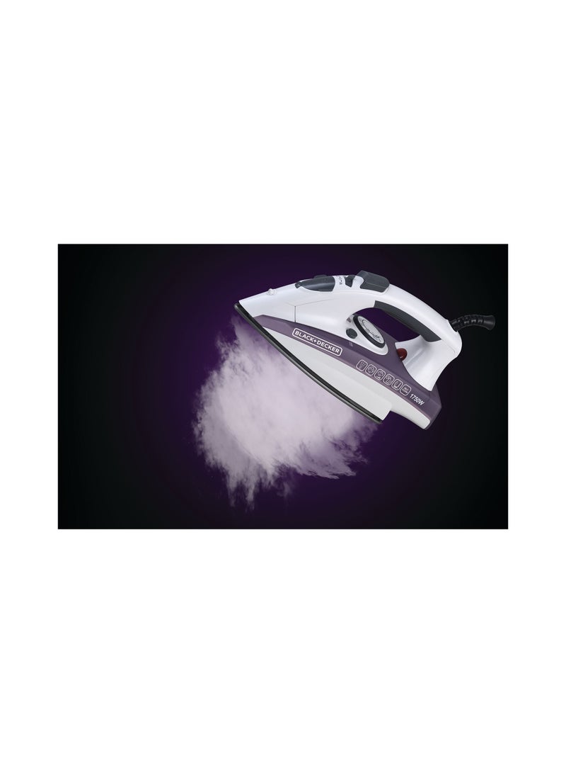 BLACK+DECKER Steam iron 1750 watts -220 ml X1750 220 ml 1750 W X1750 White - Image 5