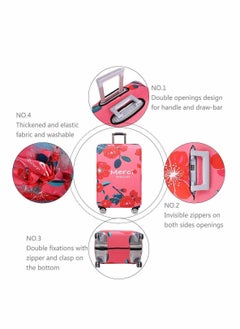 Y&D Luggage Cover, Water-Washable Suitcase Spandex Elastic Protective Covers Travel Accessories Suitable for 22-24 Inch Trolley Case Business Trip School Daily Usin (M, Camellia Flower)  - Image 2