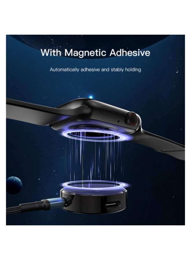 Yesido Magnetic Portable Charger for Apple Watch – Compact Zinc Alloy Fast Charging Dock – Type-C & Lightning Input – DS18 - Image 4