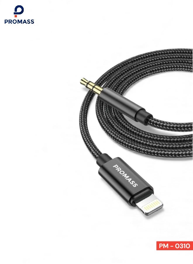 بروماس سلك صوت لايتنينج الى 3.5 ملم بطول 1 متر كيبل AUX لايفون 14/13/12 برو ماكس 11 اكس ار اس 8 7 سماعة الرأس سيارة ستيريو مناسب للسيارة - Image 1