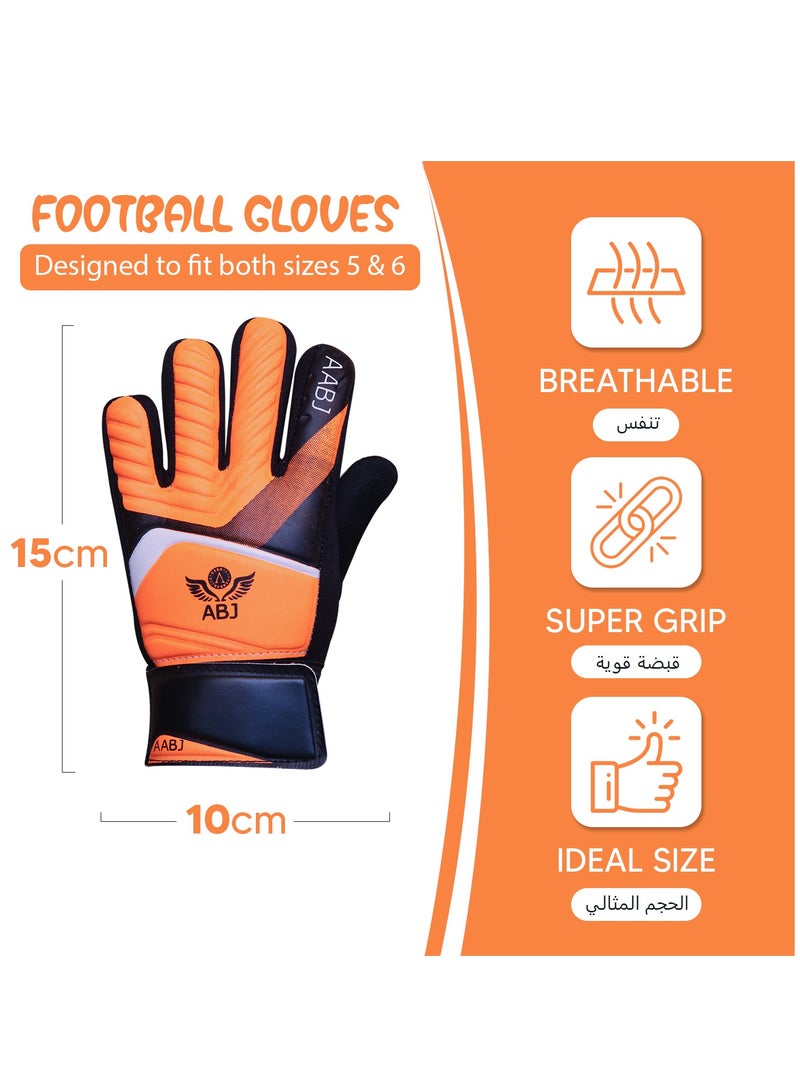 أيه بي جي قفازات حارس مرمى كرة القدم للشباب عالية الأداء - مثالية للأحجام 5-6، مثالية للأعمار من 7 إلى 11 عامًا، قبضة وحماية لا مثيل لها - Image 2