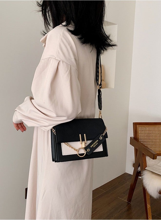 WAOKN Women's Versatile Contrasting Shoulder Bag, Ladies Fashionable Matte Small Square Bag Crossbody Bag Handbag, Chain Frosted PU Tote Bag Carrying Bag Sling Bag for College Students and Youth  - Image 3