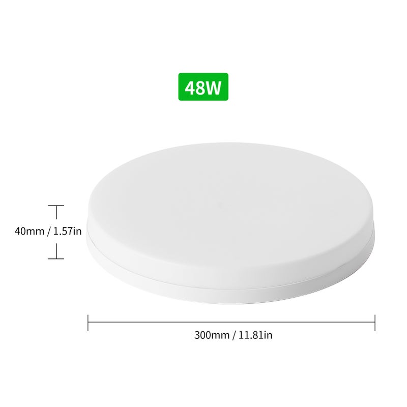 LEDs Ceiling Light Flush Mounting 48W Round Ceiling Lamp for Kitchen Bedroom Hallway (6500-7000K White Light) - Image 3