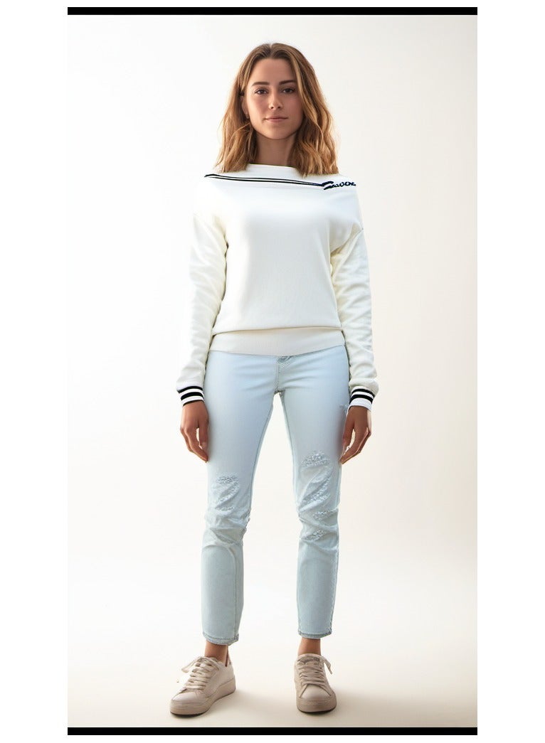 Guess Women Long Sleeve White Winter pullover - Medium - Image 2