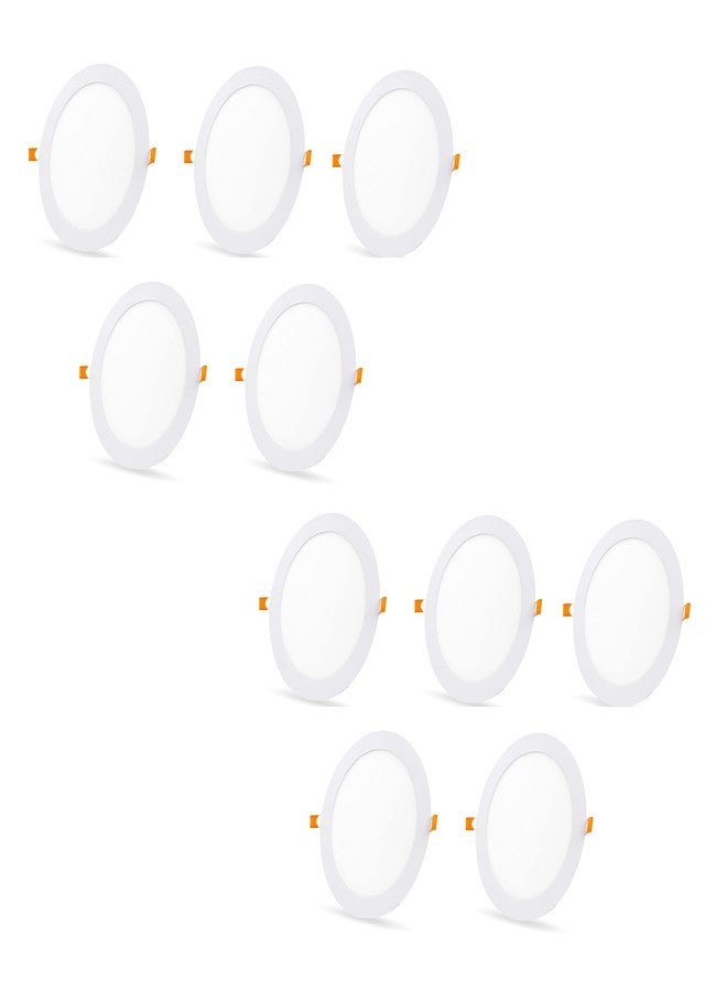 D'Mak Panel LED Light for Ceiling, 8-Watt Panel Light with IP50 Dust Proof, Energy Saving White Light for Indoor Use at Home and Office etc. Round Pack of 10 - Image 1