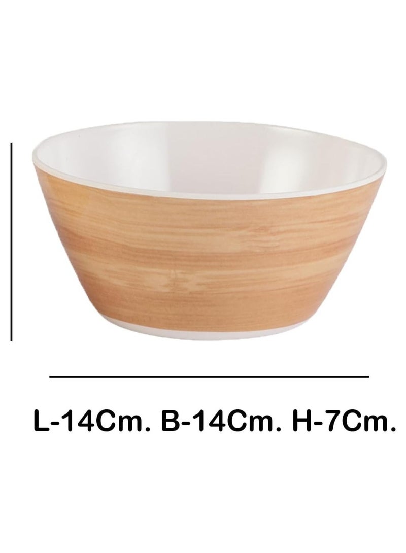 Melamine Bowls Cereal Bowls Set Unbreakable Melamine Classic Bowls Set Of 2 Bowls Set For Breakfast Lunch Dinner Dishwasher Safe Brown - Image 2