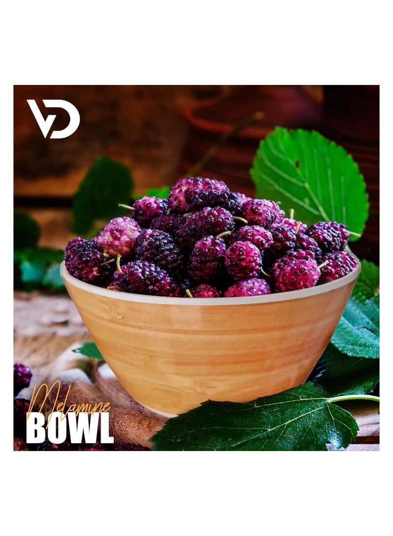 Melamine Bowls Cereal Bowls Set Unbreakable Melamine Classic Bowls Set Of 2 Bowls Set For Breakfast Lunch Dinner Dishwasher Safe Brown - Image 4