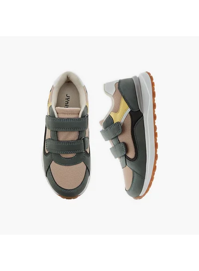 JUNIORS Boys Panelled Sneakers with Hook and Loop Closure