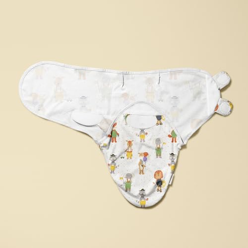 Haus & kinder 100% Cotton Baby Swaddle Wrap for Newborn | Adjustable Easywrap Swaddle Blanket for 0-3 Months | Jungle Party, Multicolor - Image 3