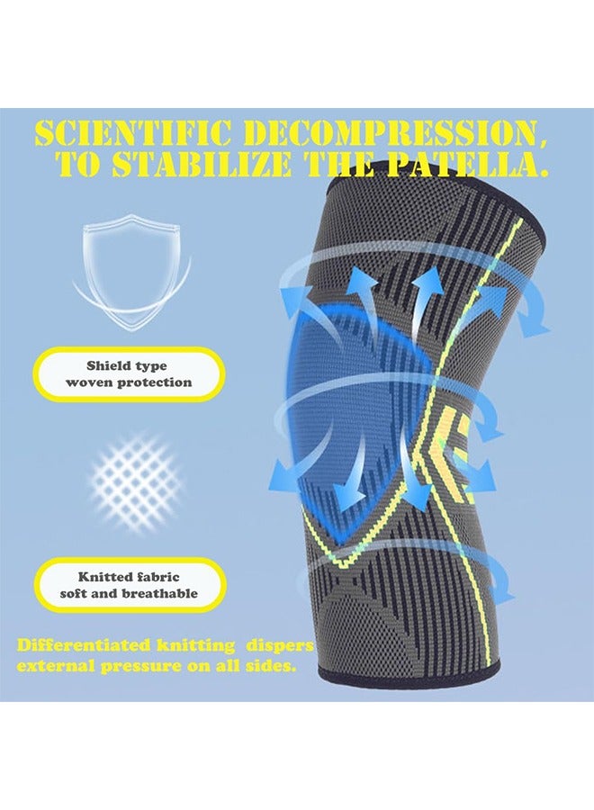 HY 2 Pack Knee Braces for Knee Pain, Knee Brace, Knee Compression Sleeve Support for Women & Men, Running, Gym, Hiking, Arthritis, Joint Pain Relief, Sports, Injury Recovery - Image 4