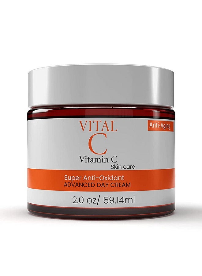dermapeutics Advanced Vitamin C Face Moisturizer Cream/Lotion Antioxidant Hydrating Day & Night Cream To Reduce Wrinkles Fine Lines Dark Circles & Dark Spots | 2 Fl Oz - Image 1