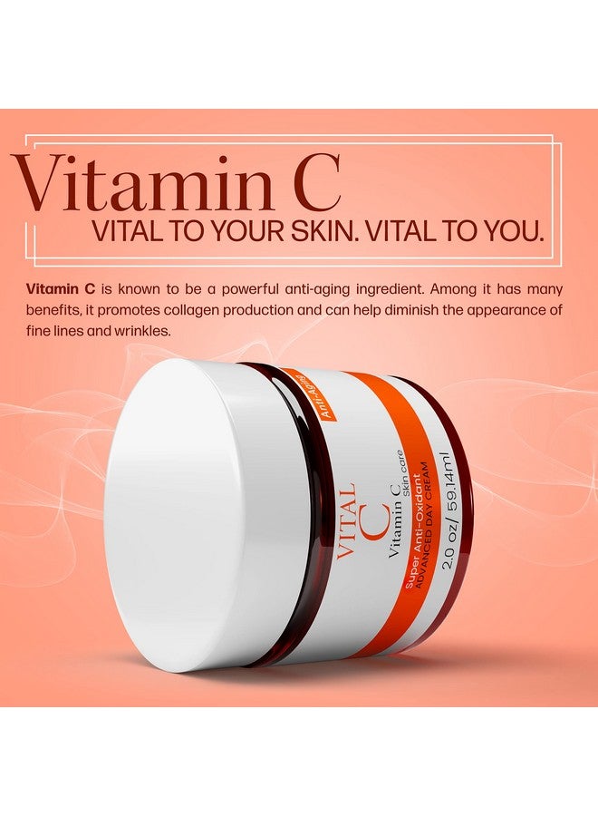dermapeutics Advanced Vitamin C Face Moisturizer Cream/Lotion Antioxidant Hydrating Day & Night Cream To Reduce Wrinkles Fine Lines Dark Circles & Dark Spots | 2 Fl Oz - Image 5