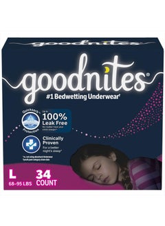 Goodnites Girls' Nighttime Bedwetting Underwear, Size Large (68-95 lbs), 34 Ct (2 Packs of 17), Packaging May Vary - pzsku/ZC4C63029740CD6FB2AACZ/45/_/1715651497/c2362005-0f17-4d4e-8ccc-1b763917c1d6