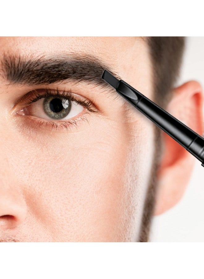 Mens Eyebrow Pencil Black Easily Shape Define Fill Eyebrows And Beard 2 In 1 Brush And Ultra Thin Pencil Waterproof Smudge Proof Sweatproof Durable And Long Lasting (Black)