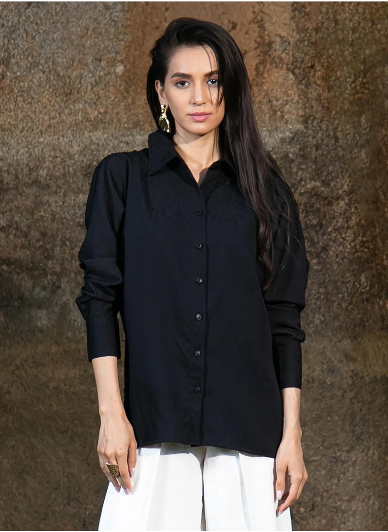PINACOLADA Women's Onyx Black Croc Shirt