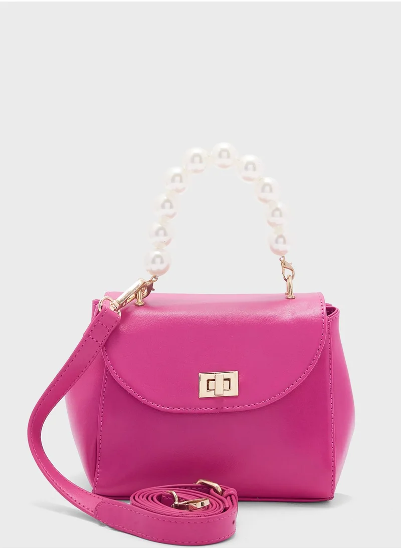 ELLA Satchel Bag With Pearl Handle