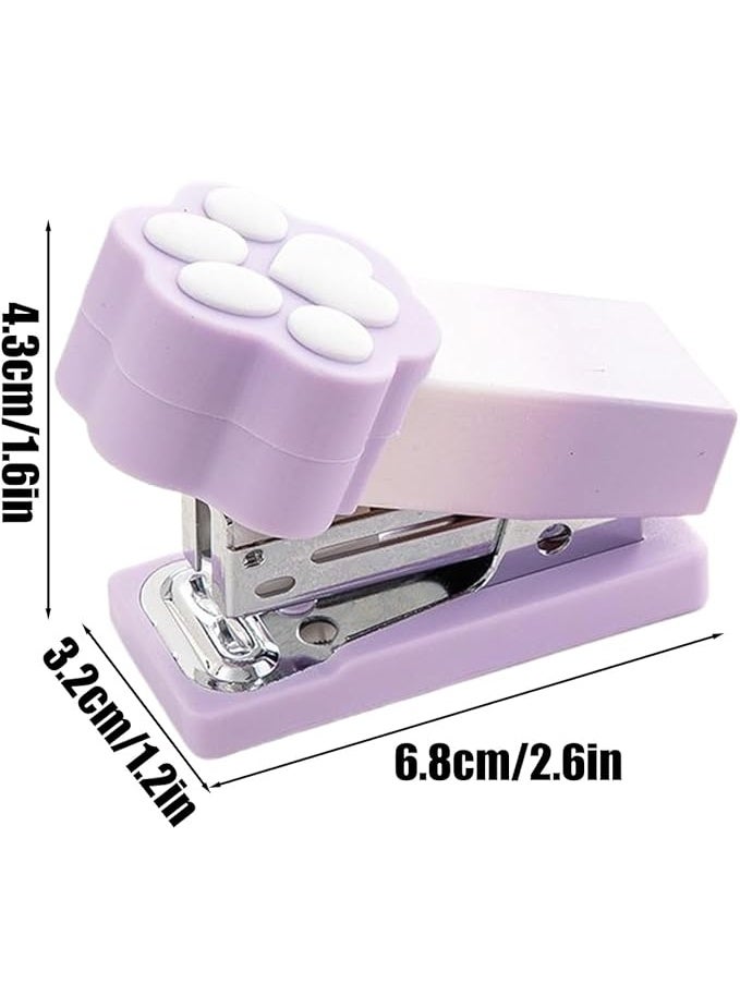 Office stapler | Compact cat claw paper fastener | Portable stapler for 2-15 pages binding Office School Classroom Travel Christmas Party Suitable for Students Children (Stapler 1PCS + Needle 1PCS) - Image 2