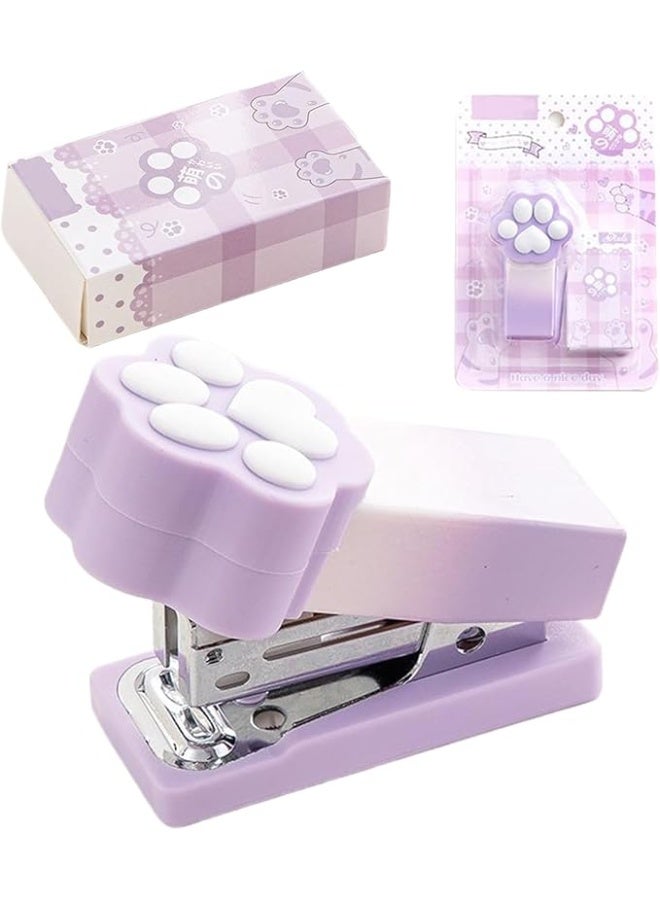 Office stapler | Compact cat claw paper fastener | Portable stapler for 2-15 pages binding Office School Classroom Travel Christmas Party Suitable for Students Children (Stapler 1PCS + Needle 1PCS) - Image 4