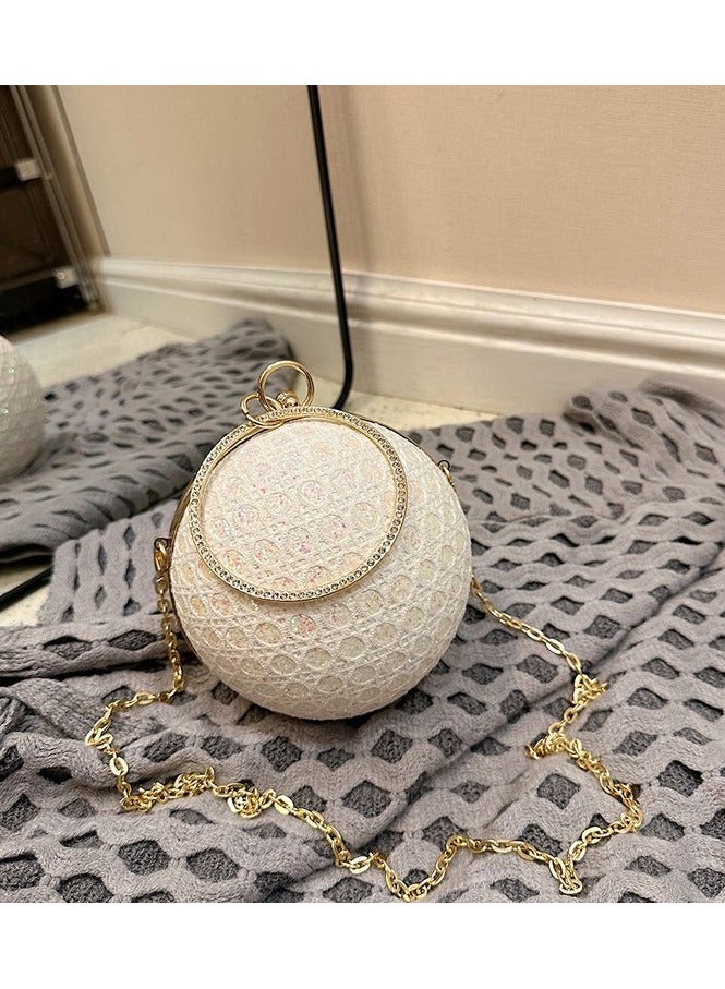 Mark Fairwhale Fashionable temperament single shoulder crossbody sequin round bag 