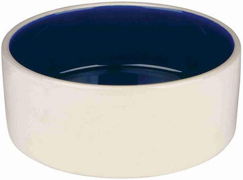 Trixie Ceramic Dog Bowl - 1L Cream and Blue - Image 2