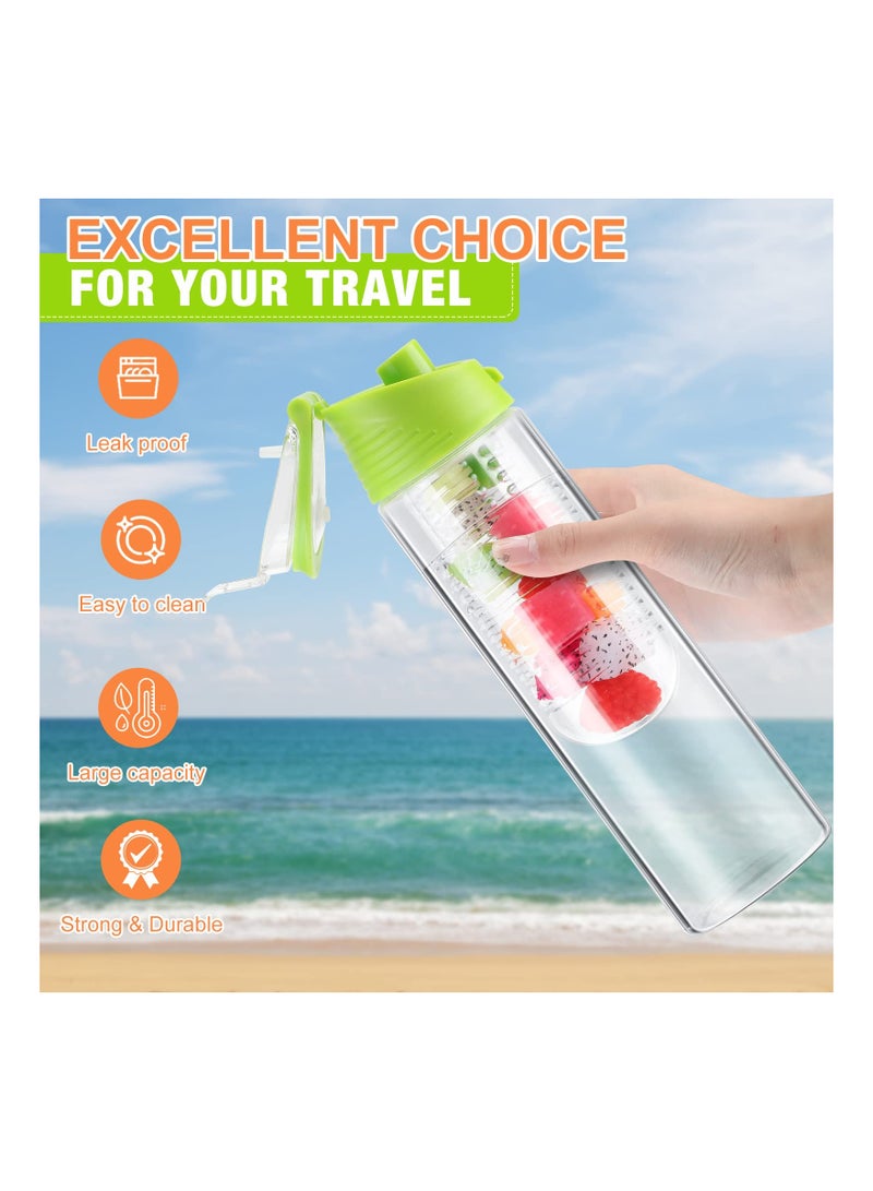 SOLARAE Fruit Infuser Water Bottle, 28 oz Leakproof Water Infuser Bottle, Large Capacity Plastic Infused Water Bottles for Women Men Gym Bike Camping Travel Tea Drink Gift, Multicolor(4 Pieces) - Image 3