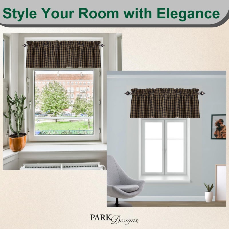 Park Designs Farmhouse Kitchen Valances for Windows - Sturbridge Navy | Fall Decor Window Valance Curtain | Plaid Curtain Windows | 72"x14" - Image 5