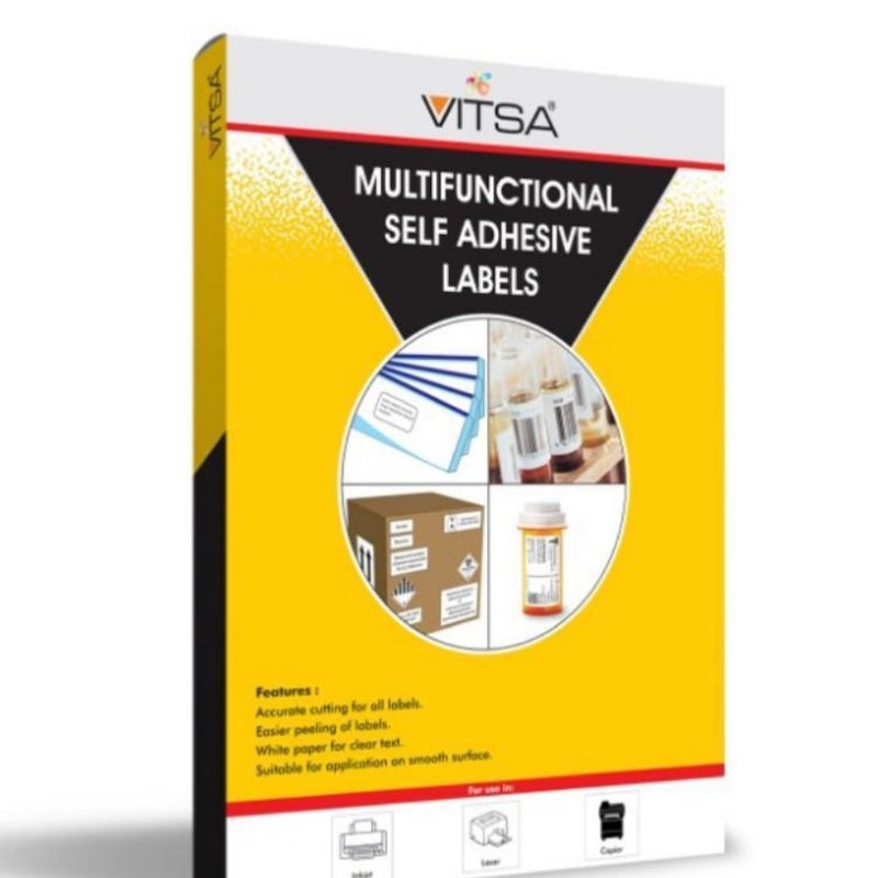 VITSA Easy Ship Label Sticky Labels - Pack of 100 Sheets (A4 Size) (Carton Pack with Instructions on The Back) - Image 4
