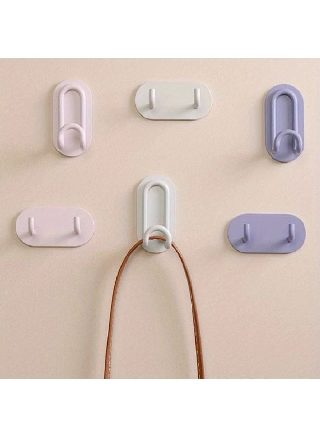 خطاف حائط أرجواني بدون حفر لتعليق المعاطف والمفاتيح، سهل التثبيت لتوفير مساحة التخزين - Image 3