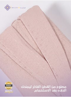 Melen Bulgarian Cotton Bathrobe Set 8 Pieces - Garden -Ecru-pink  - Image 3