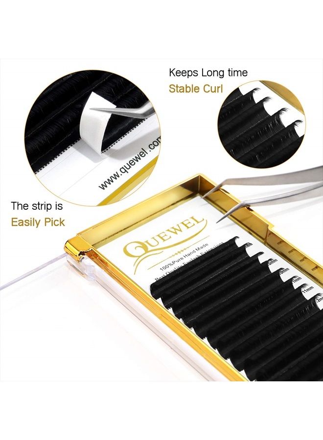 QUEWEL Volume Eyelash Extensions | 0.03-0.12mm | C/CC/D/DD Curl | 8-25mm Length | Easy Fan Volume Lashes 2D-20D Self Fanning Volume Lashes 0.05D Mix-8-15mm Long Lasting Blooming Lashes(0.05D Mix8-15) - Image 2