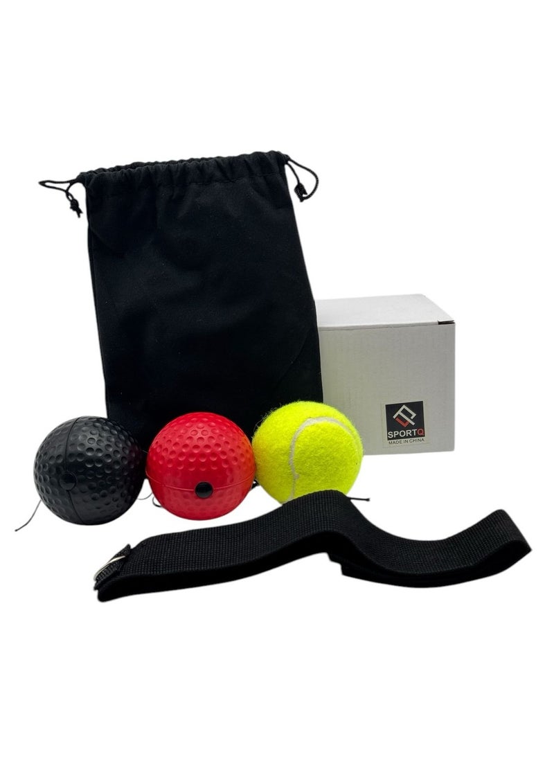 SportQ - SportQ Reflex Boxing Ball, Speed ​​Boxing Ball with Adjustable Head Strap, Portable Boxing Equipment for Home Training to Improve Speed ​​Response Effect, Hand-Eye Training, Materials-Multiple Colors - Image 1