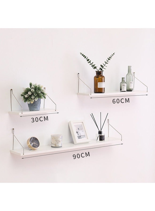 OASIS DESERT 3 Pcs Set of Floating Shelves for Wall Decor Wall Shelves for Bedroom Storage Large Deep Wall Mounted Shelves for  Bathroom Towels Laundry Living Room Kitchen Closet (30CM, 60CM, 90CM) - Image 1