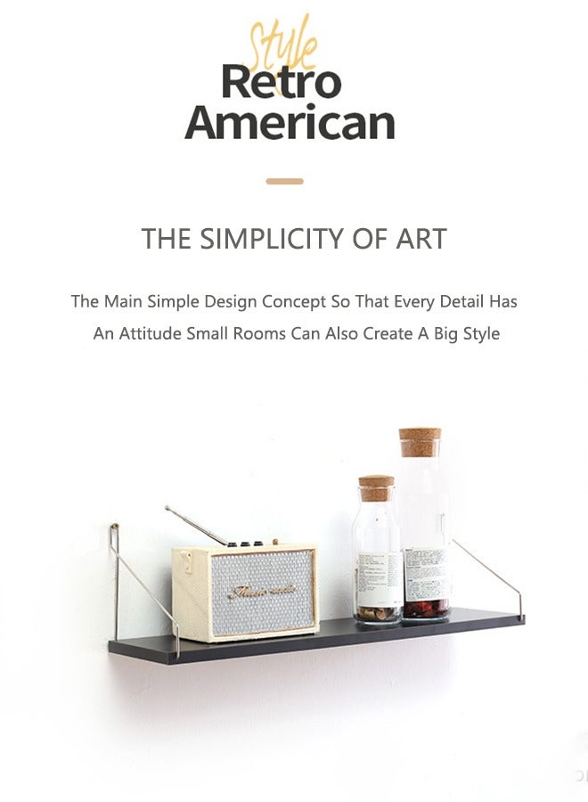 OASIS DESERT 3 Pcs Set of Floating Shelves for Wall Decor Wall Shelves for Bedroom Storage Large Deep Wall Mounted Shelves for  Bathroom Towels Laundry Living Room Kitchen Closet (30CM, 60CM, 90CM) - Image 2