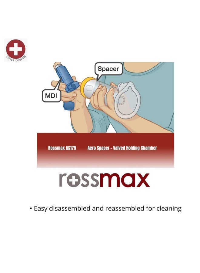 روزماكس روسماكس أيرو-سبيسر (Rossmax Aero-spacer) - غرفة احتجاز مزودة بصمام للأطفال (اللون الأصفر) - Image 3