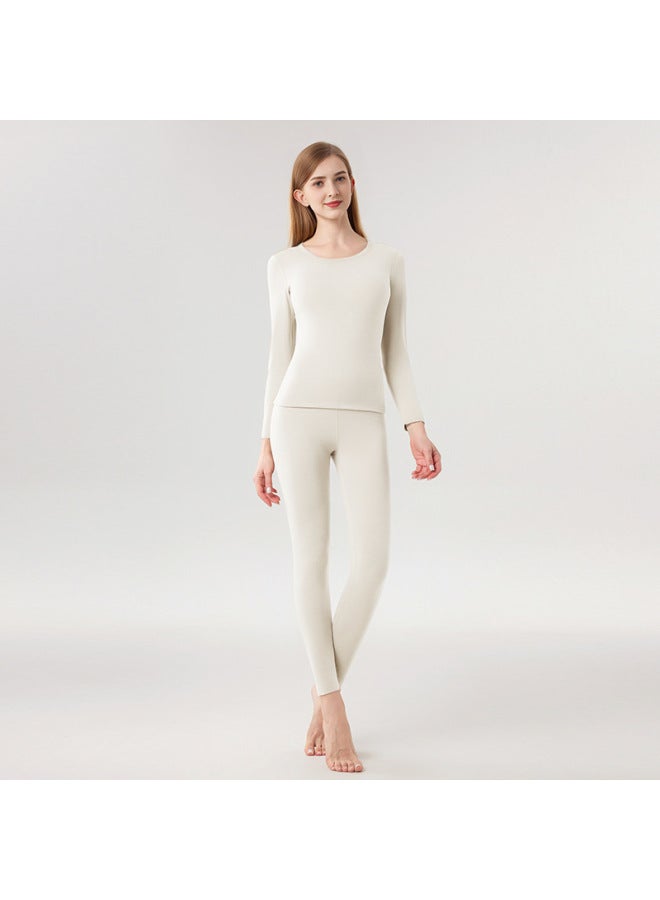 【drop Shipping】byrd Fleece Collar Cashmere Thermal Underwear Women's Antibacterial Heating Fleece Lined Thickened Autumn Clothes And Pants