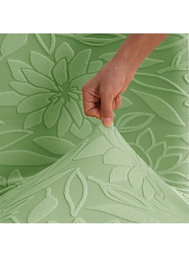 HOUSE OF QUIRK House of Quirk Stretchy Universal Camellia Jacquard Waterproof Chair Cover Removable & Washable Short Dining Chair Cover Protector Seat Slipcover (Green,Pack of 4)  - Image 5