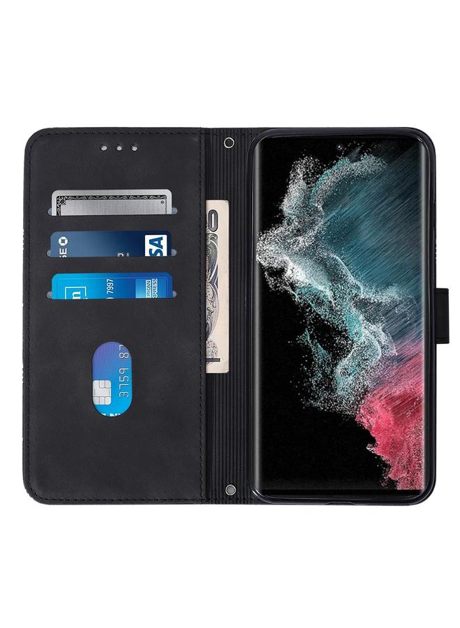 S-TOP Case For Samsung Galaxy S23 Ultra 5G Crossbody 3D Embossed Flip Leather Phone Case - Image 5